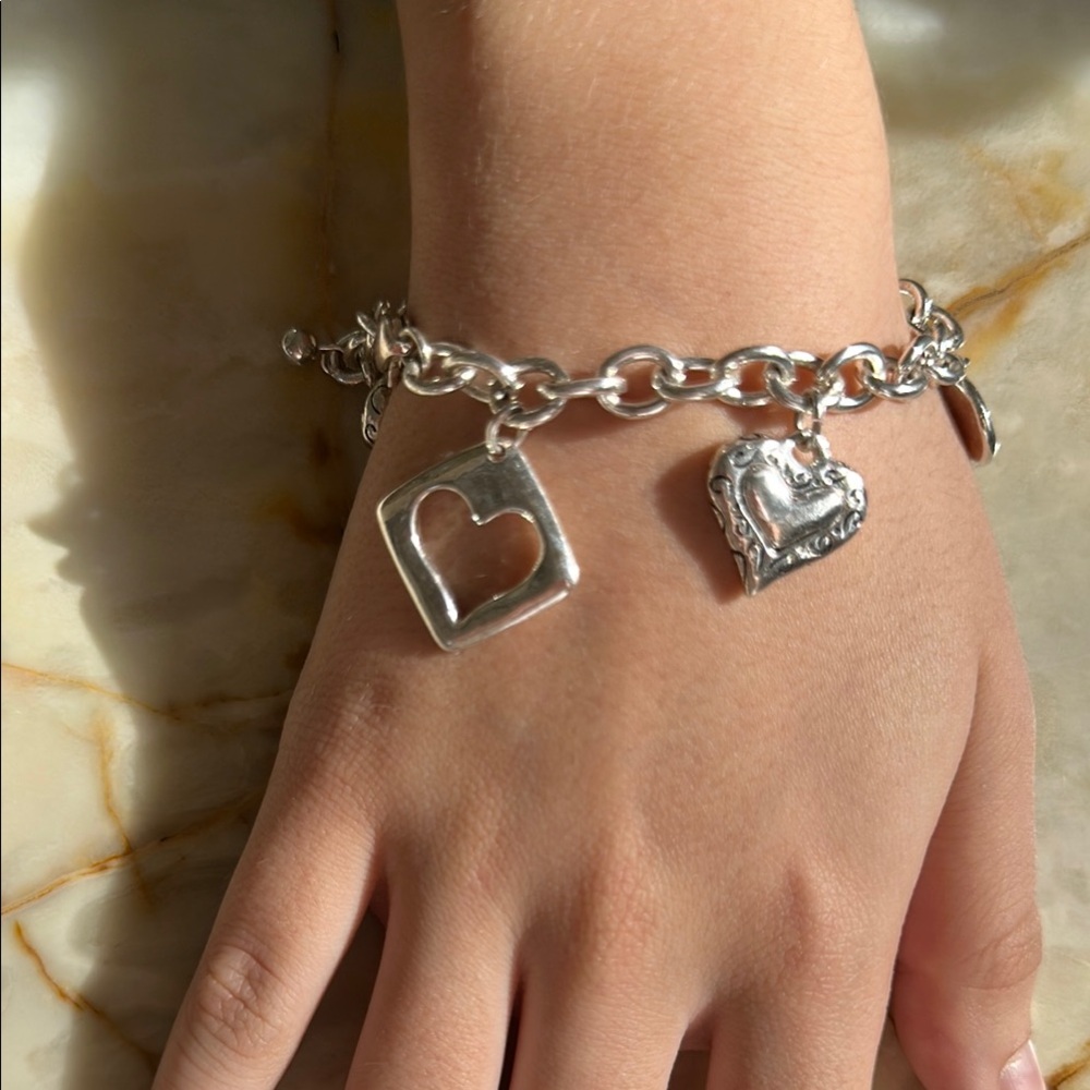 Brighton Silver Heart Charm Bracelet - Picture 2 of 11